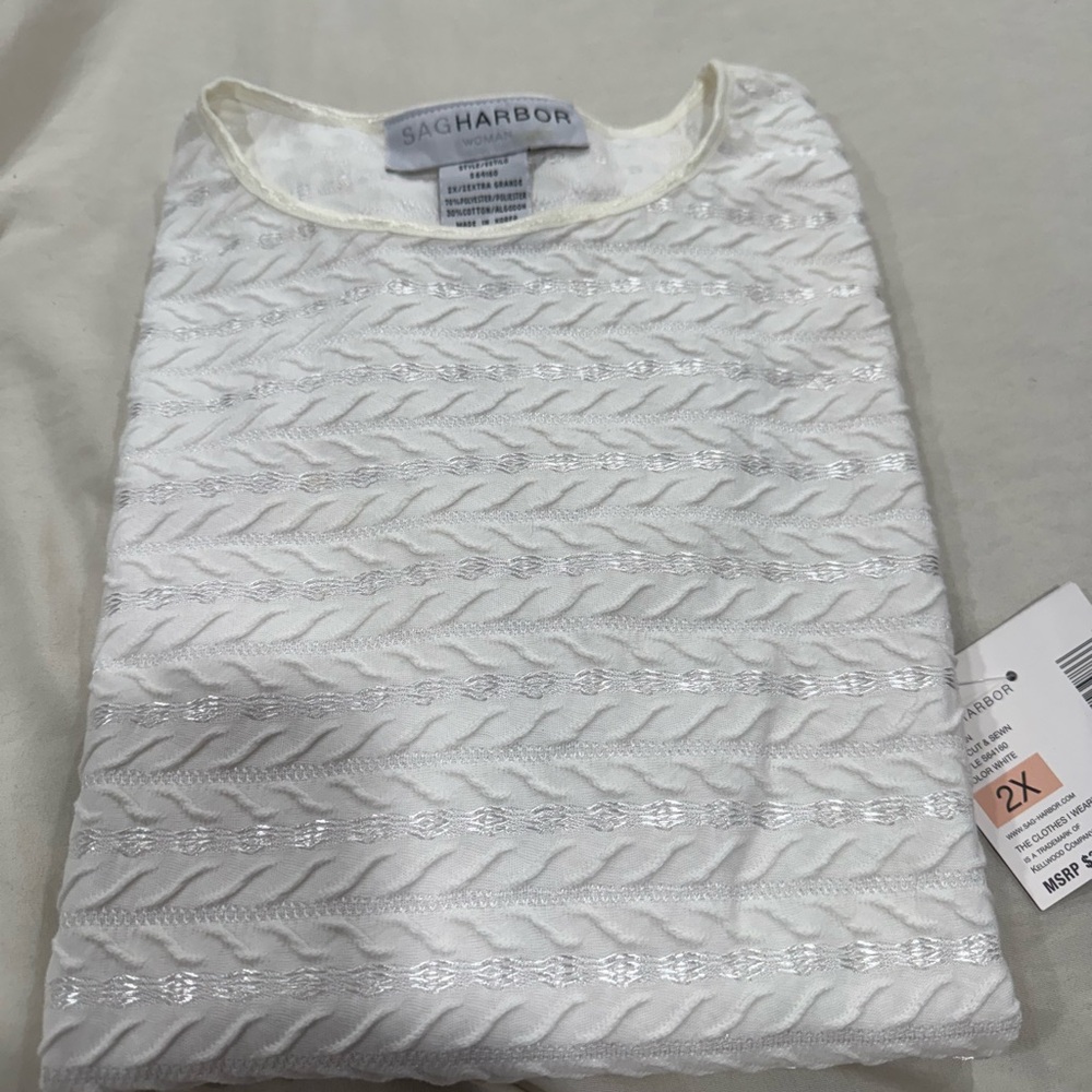 Sag Harbor Ivory Patterned Blouse